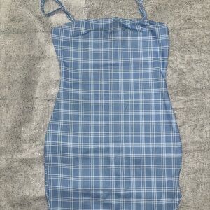 Blue Plaid Women's Dress